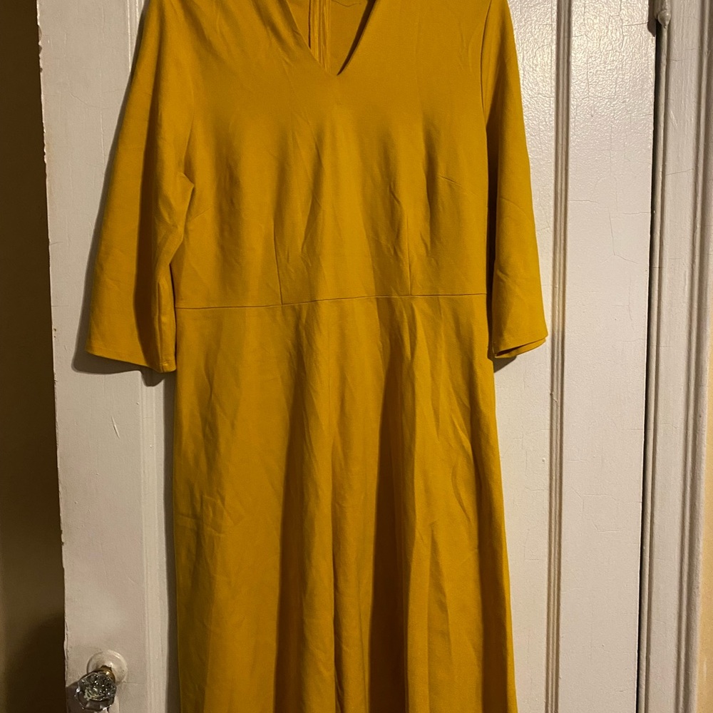 Eloquii Yellow A-Line Dress with Dolman Sleeves
